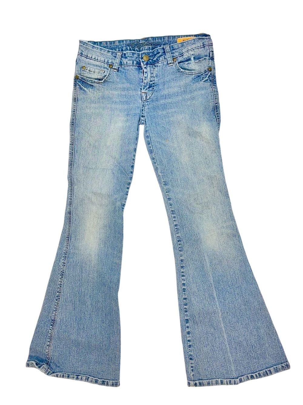 Toxic Jeans Y2K Vintage 2000s Flare Leg Denim Pants Washed Size 7 Jean Aged